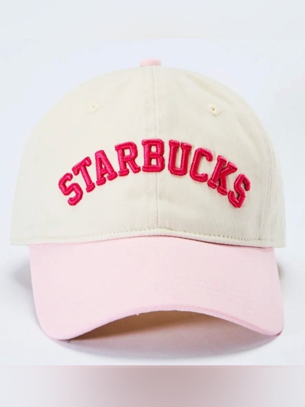 NWT Starbucks Limited Edition Two-Tone Pink and Cream Baseball Cap